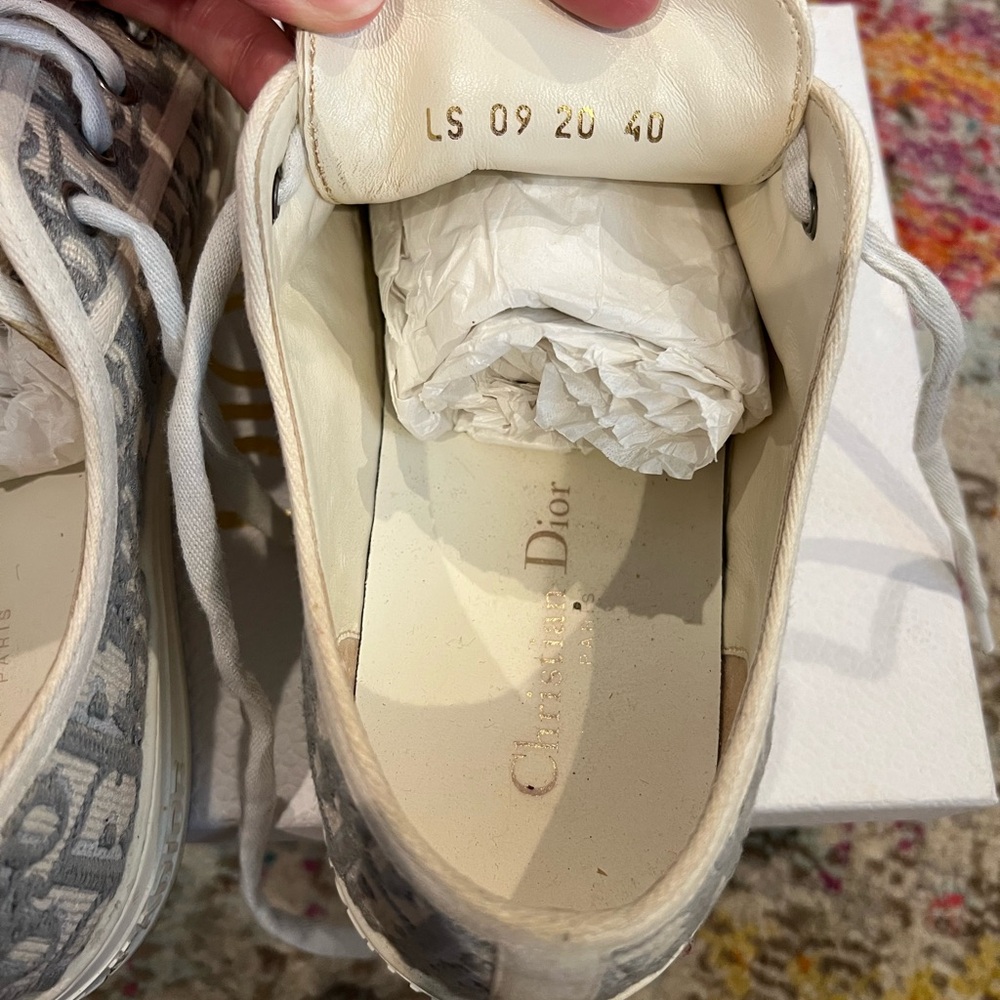 Dior Oblique Canvas Low-Top Sneakers in Gray & Cream - Picture 6 of 11